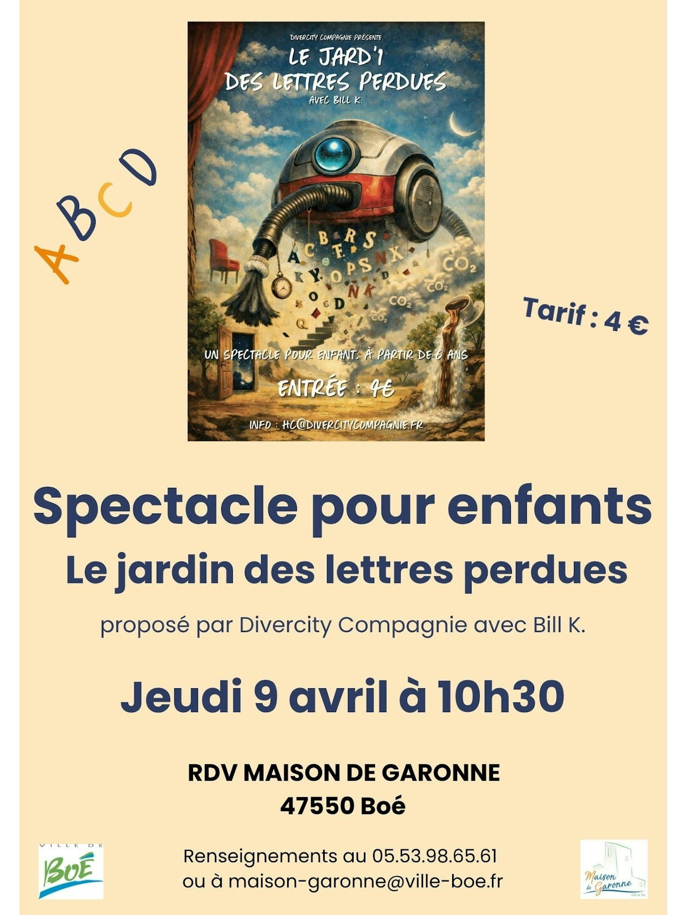 Spectacle pour enfants « Le jardin des lettres perdues »