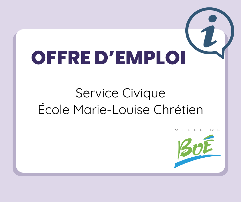 OFFRE D'EMPLOI - SERVICE CIVIQUE