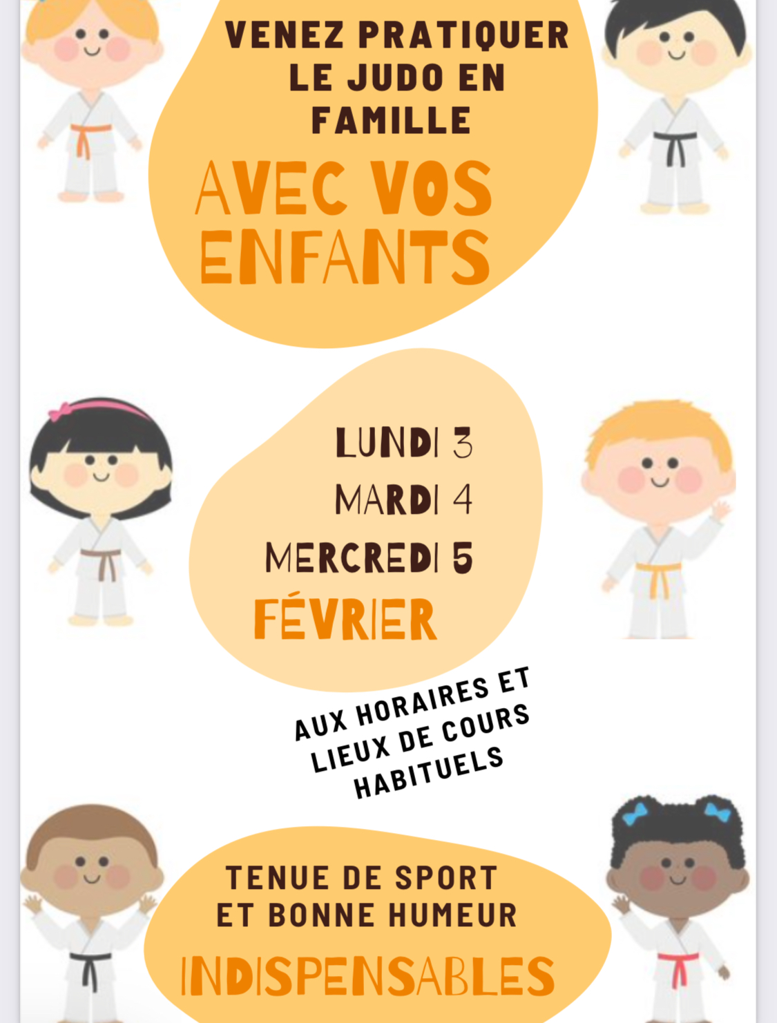Parents enfants judo famille