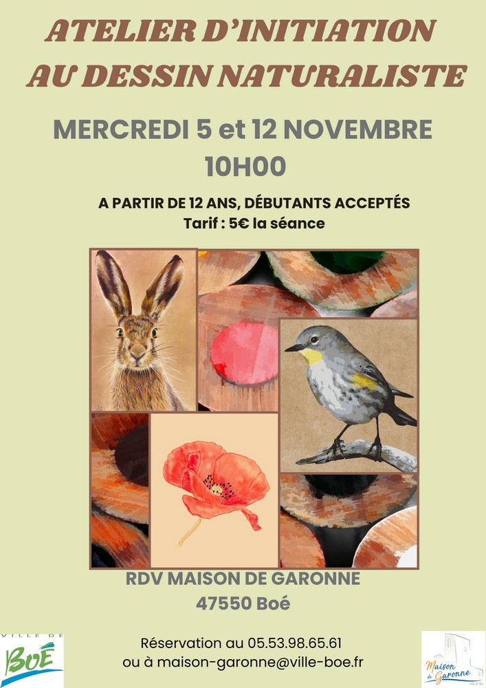 Ateliers d’initiation au dessin naturaliste au pastel 