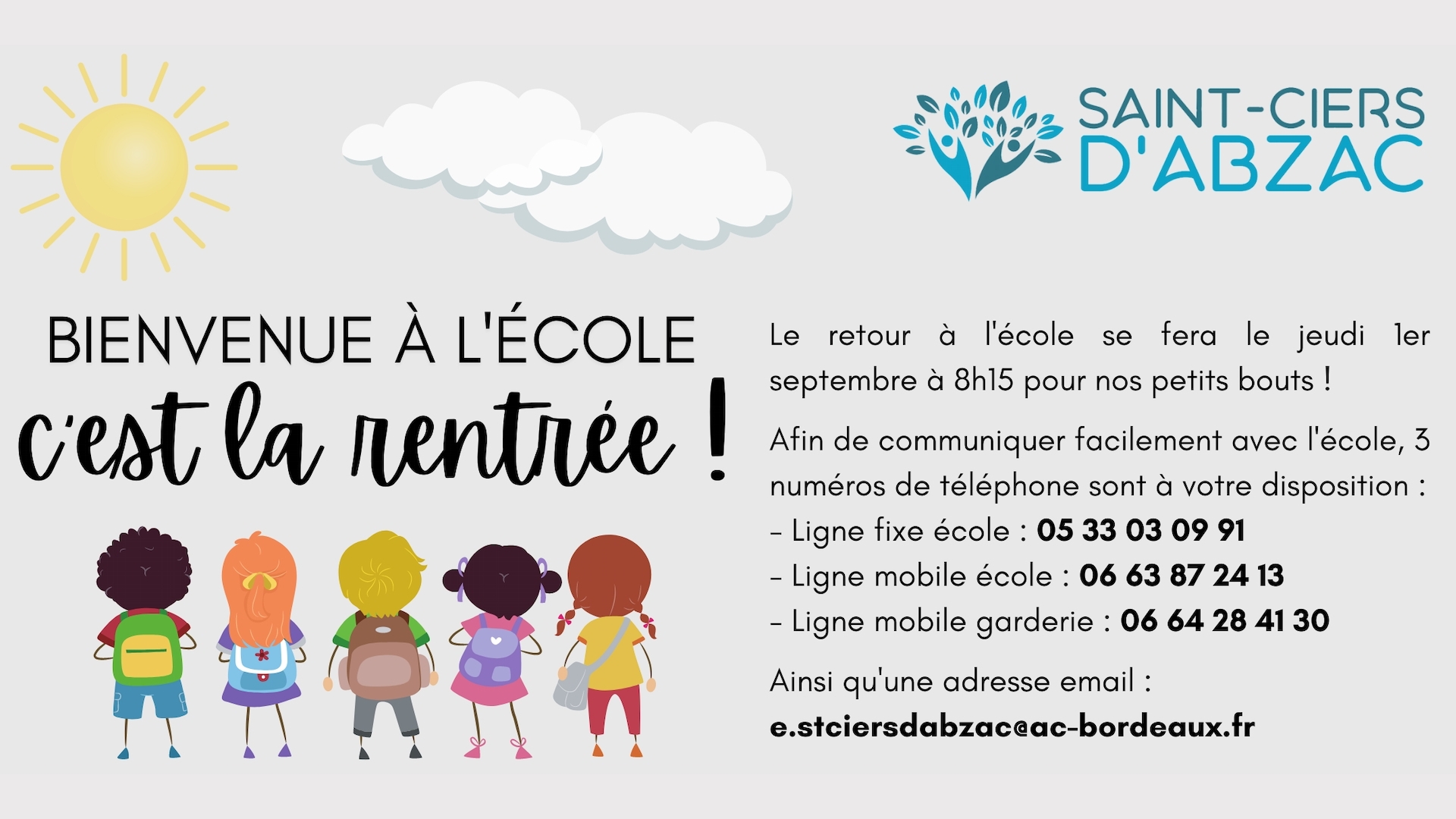 Bonne rentrée à tous !