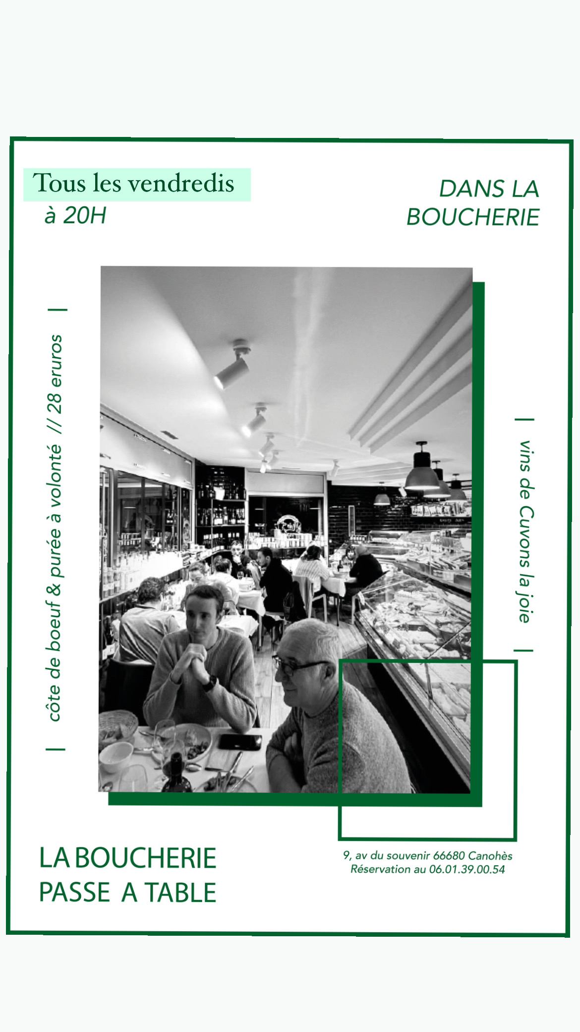 Soirée côte de bœuf à volonté dans la boucherie