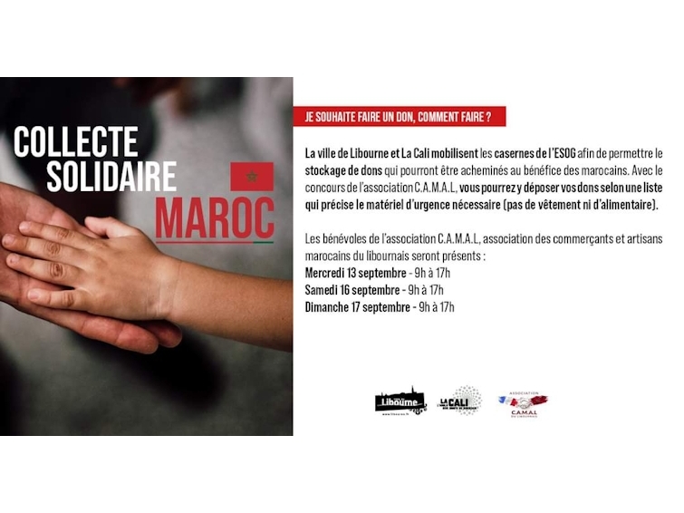 Collecte solidaire pour le Maroc 