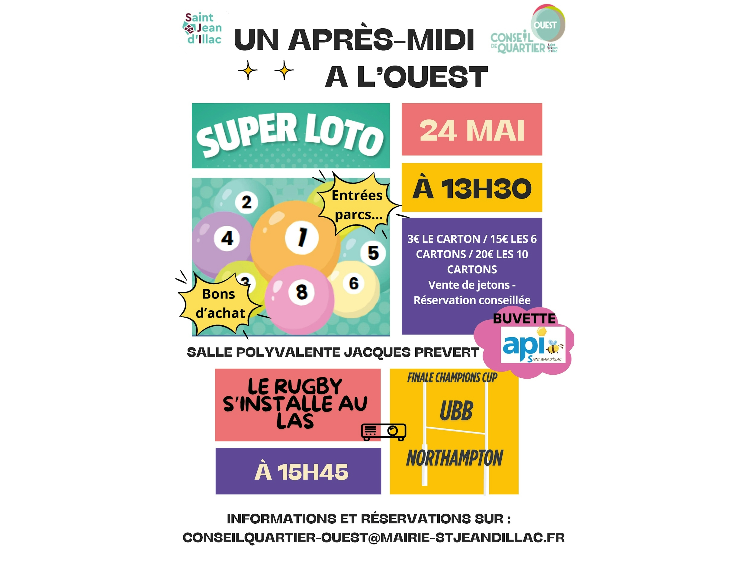 Conseil de quartier OUEST - Loto et match Champions Cup