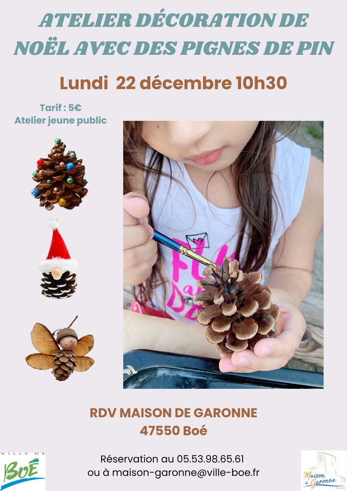 Atelier créatif avec des pignes de pin