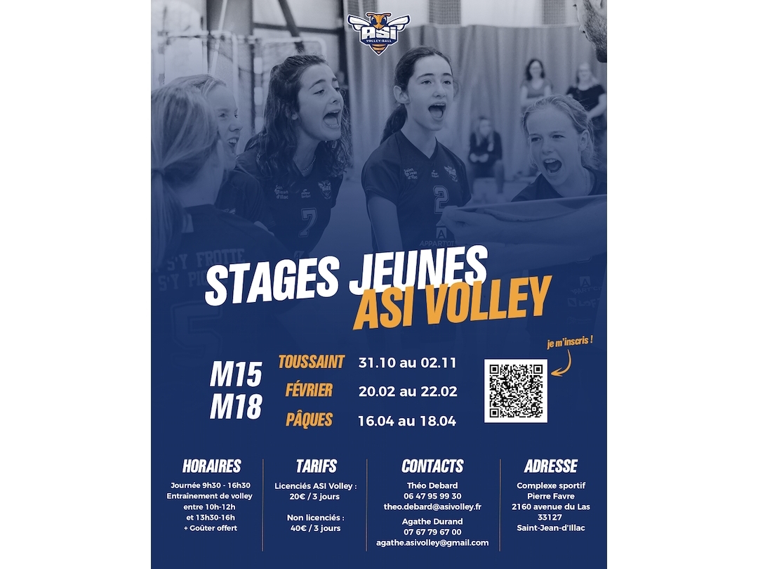 Stages jeunes volley-ball : M15 et M18 