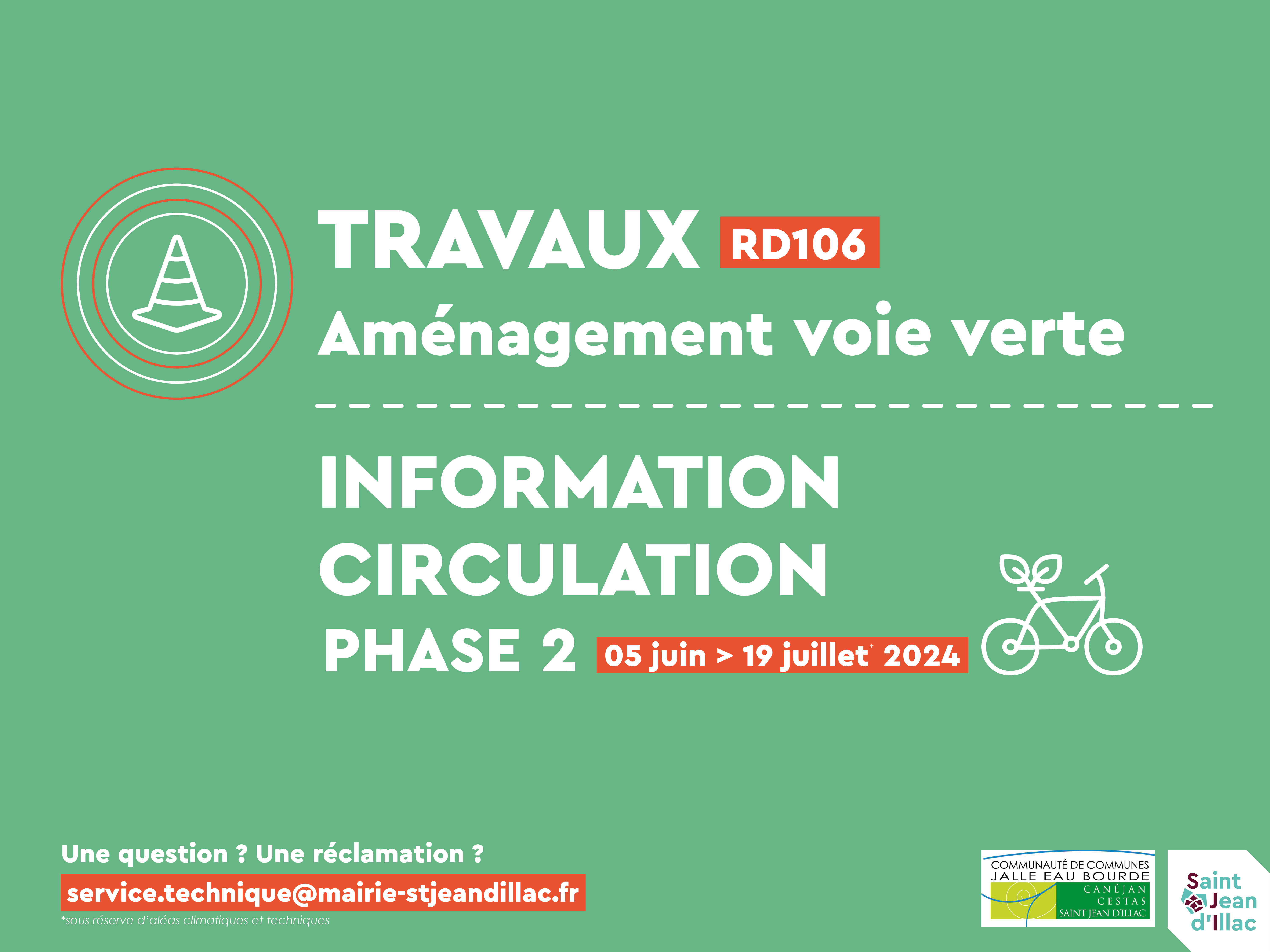 Travaux d'aménagement voie verte RD106 - Phase 2