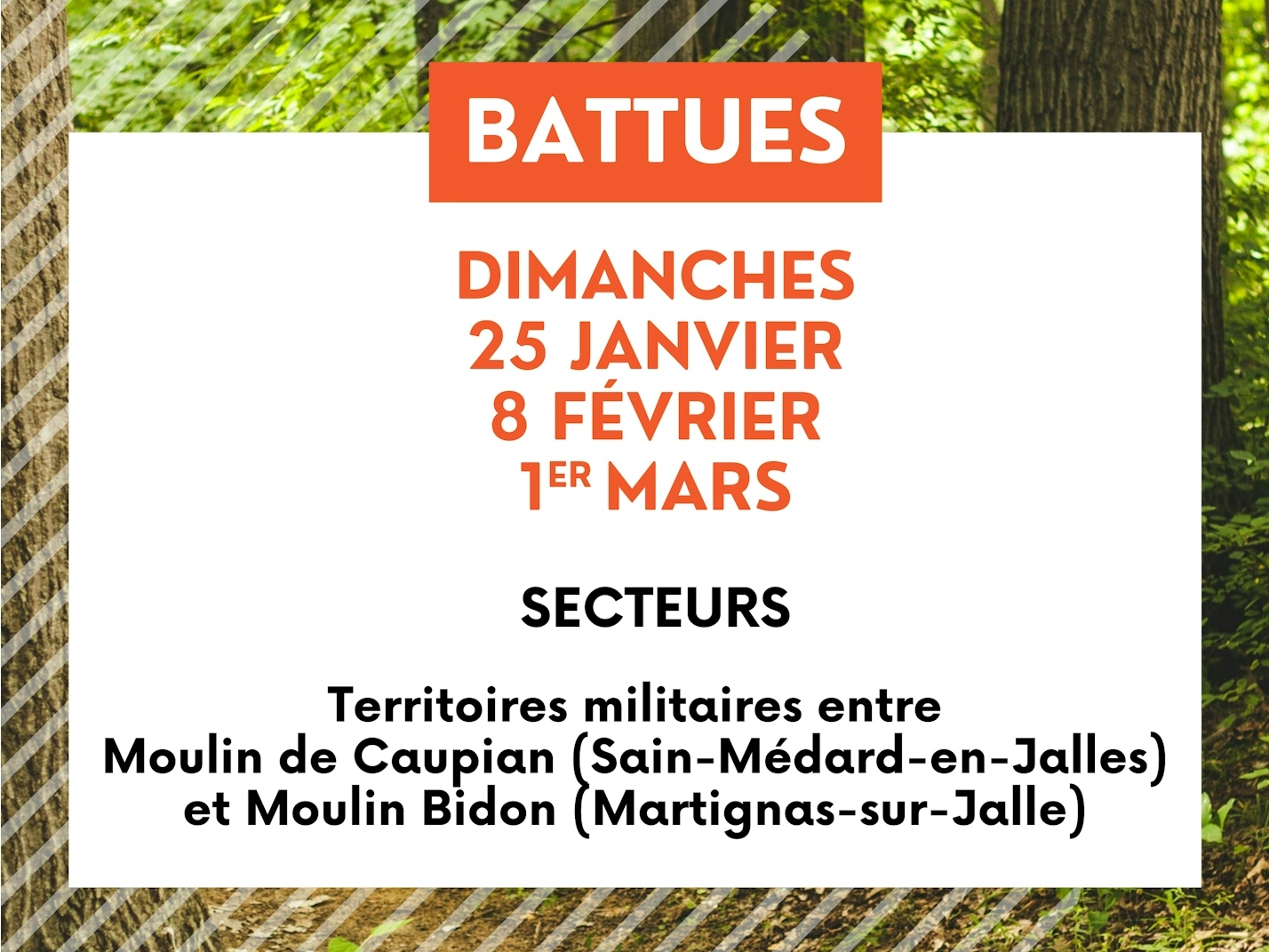 Prudence - Battues de chasse