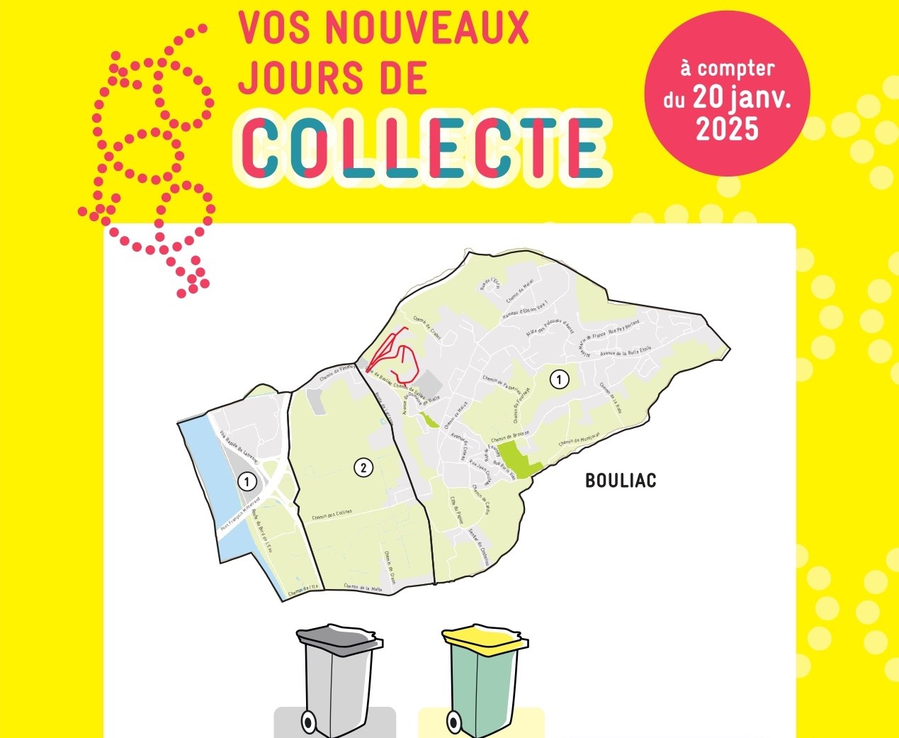 Déchets : Rappel changement des jours de collecte à partir du 20 janvier