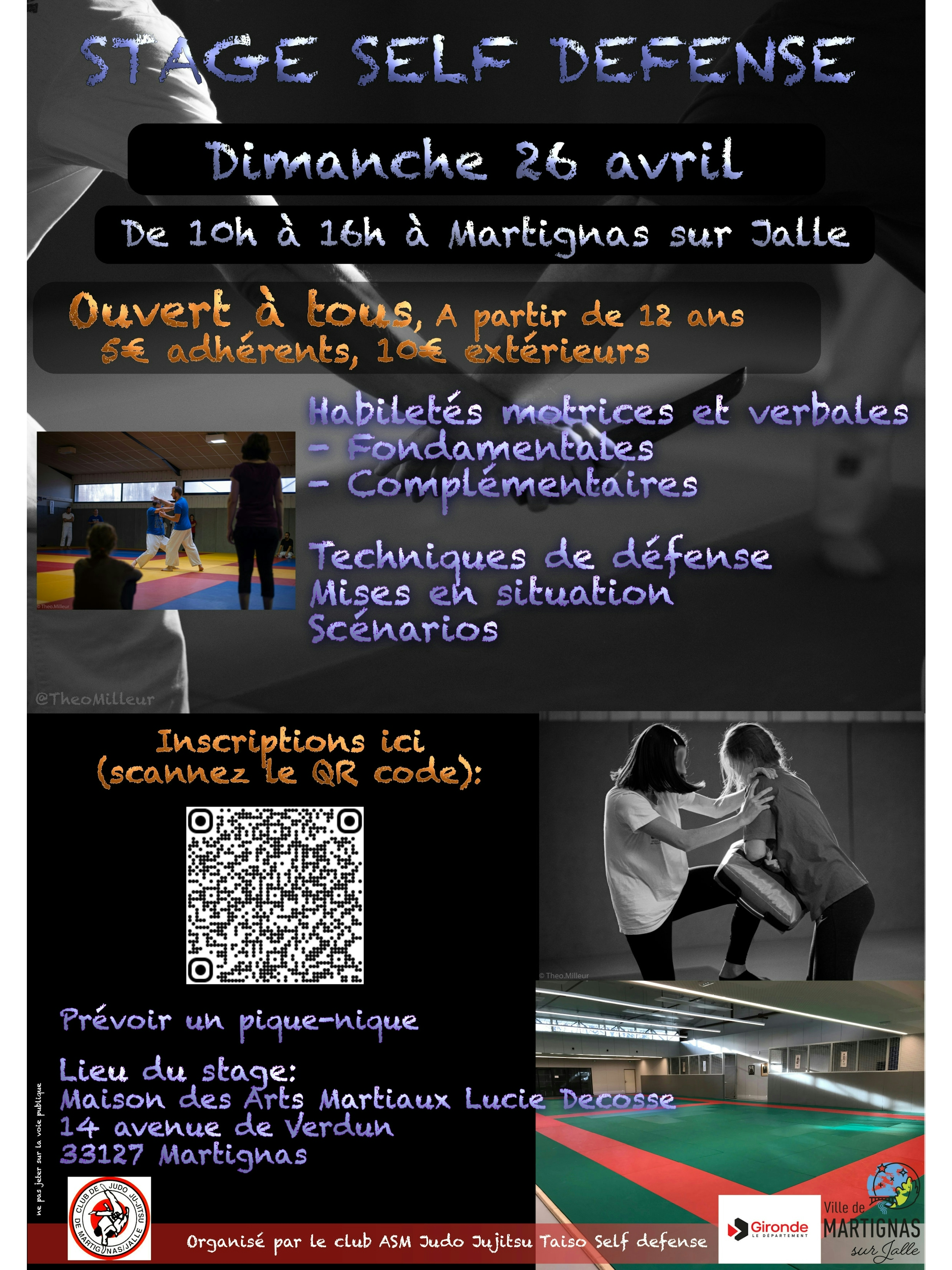 Stage Self defense pour tous à partir de 12 ans